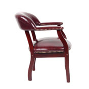 Boss Captain's guest, accent or dining chair in Burgundy Vinyl, B9540-BY
